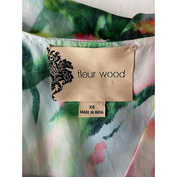 Anthropologie Fleur Wood Ikebana Floral Silk Jumpsuit XS Femme Casual Chic Luxe - Picture 9 of 9